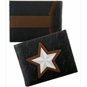 Marvel Captain America Star Logo Blue PU Faux Leather Bifold Wallet NEW